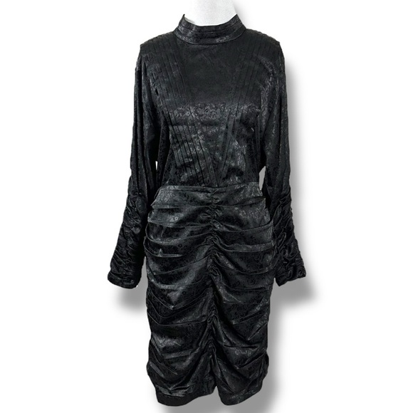 Hunter Bell Victorian Gothic Ariana Ruched Black Dress 10 Vintage Inspired - Picture 5 of 15